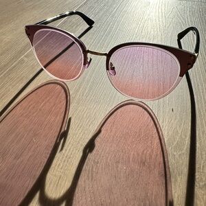 Fun Pink/Purple Sunglasses with Gold Accents